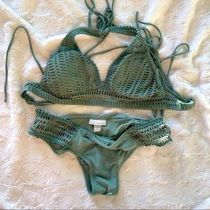 Robin Piccone Olive crochet bikini